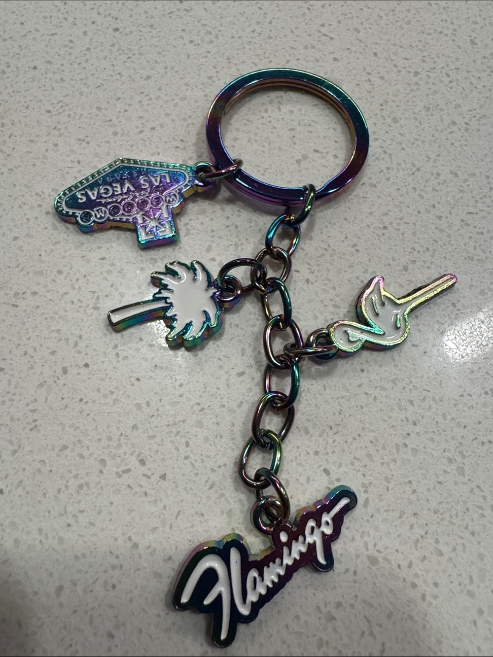 Flamingo Las Vegas Iridescent Keychain Charm